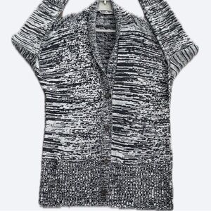 BLUENOTES Women's Black and Gray LONG CARDIGAN -